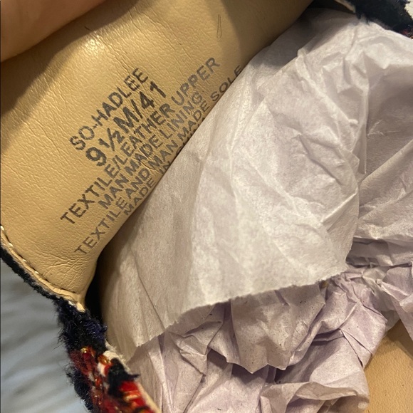 SOLE Society Women's Tweed Loafers - Navy and Orange size 9.5 BNWOT - Picture 5 of 12